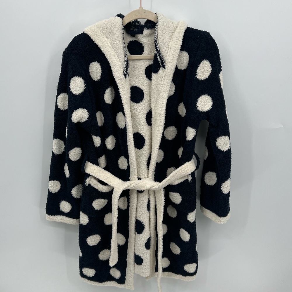 Barefoot Dreams polka dot hooded cozychic robe